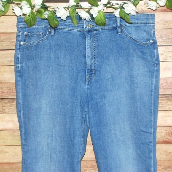 Lauren Ralph Lauren Jeans Size 20W Regal Straight Crop Stretch Denim Raw Hem - Picture 2 of 12